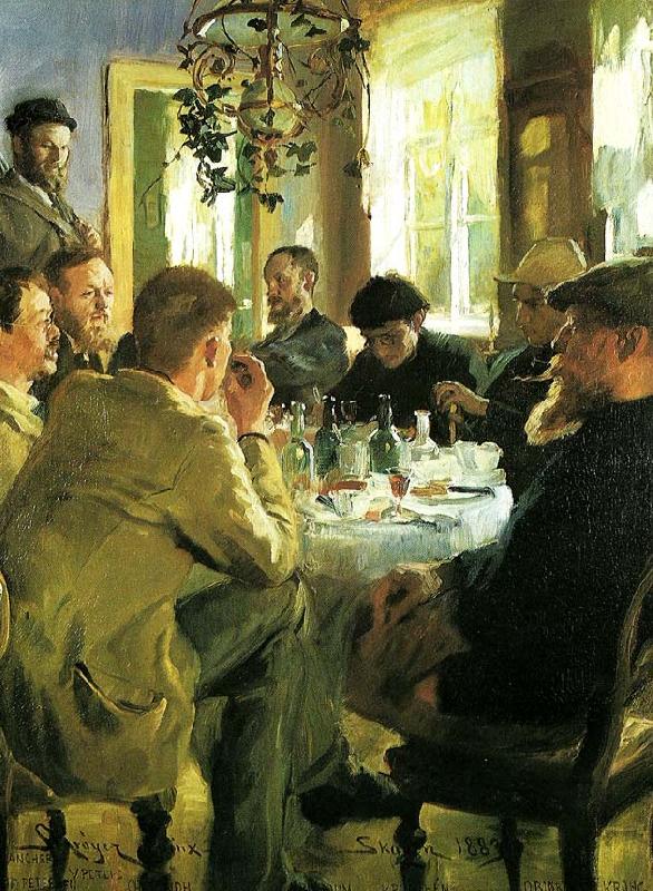 Peter Severin Kroyer ved frokosten